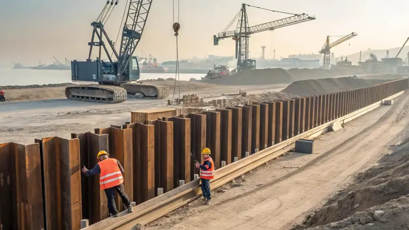 %[alt az series steel sheet piles with larssen interlock system](https://placehold.co/600x400 "AZ Series Sheet Piles")