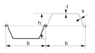 European Larssen sheet pile interlock detail